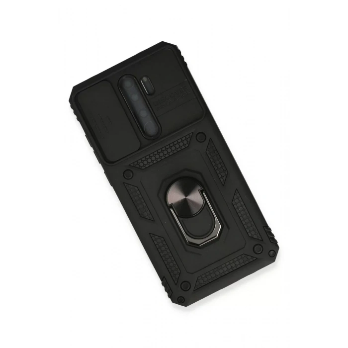 USLUCAN ALIŞVERİŞ Xiaomi Redmi Note 8 Pro Kılıf Pars Lens Yüzüklü Silikon - Siyah