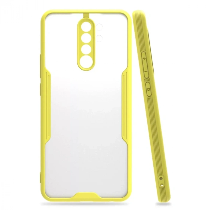 USLUCAN ALIŞVERİŞ Xiaomi Redmi Note 8 Pro Kılıf Platin Silikon - Sarı