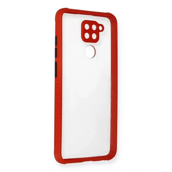 USLUCAN ALIŞVERİŞ Xiaomi Redmi Note 9 Kılıf Miami Şeffaf Silikon - Kırmızı