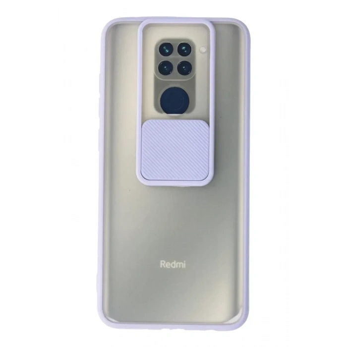 USLUCAN ALIŞVERİŞ Xiaomi Redmi Note 9 Kılıf Palm Buzlu Kamera Sürgülü Silikon - Lila