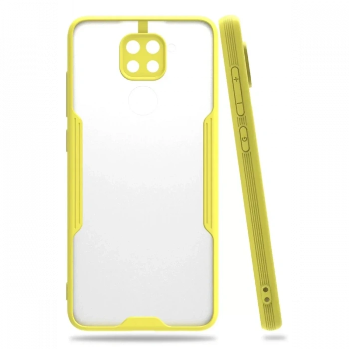 USLUCAN ALIŞVERİŞ Xiaomi Redmi Note 9 Kılıf Platin Silikon - Sarı