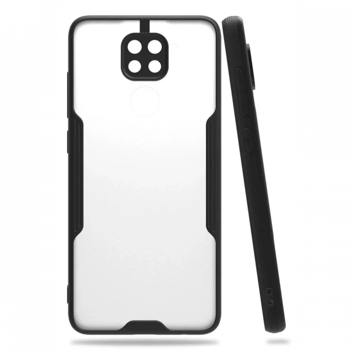 USLUCAN ALIŞVERİŞ Xiaomi Redmi Note 9 Kılıf Platin Silikon - Siyah
