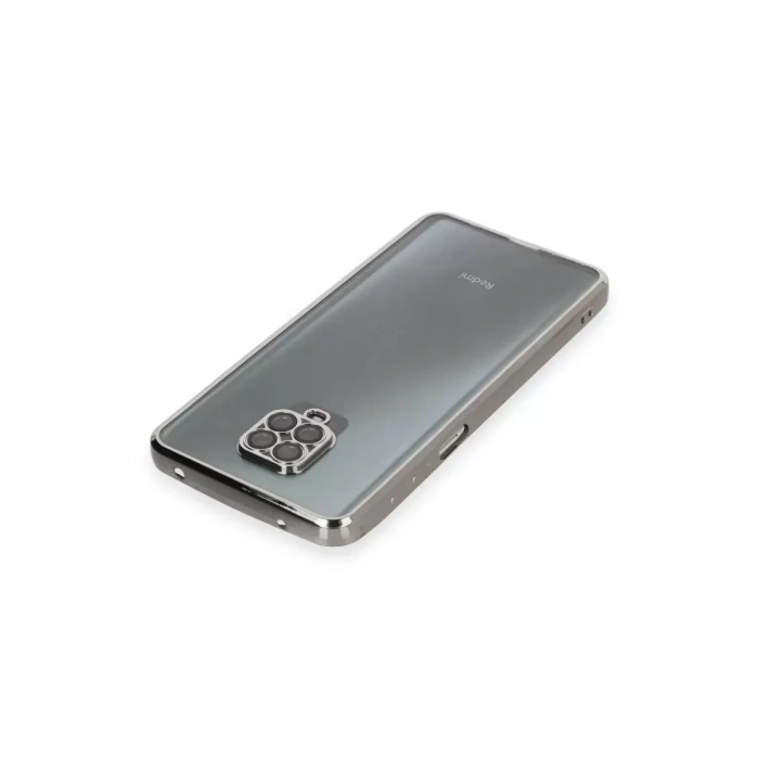 USLUCAN ALIŞVERİŞ Xiaomi Redmi Note 9 Pro Kılıf Lensli Silikon - Gümüş