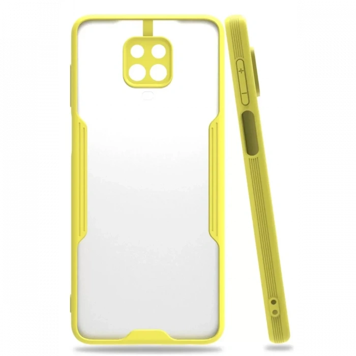 USLUCAN ALIŞVERİŞ Xiaomi Redmi Note 9S Kılıf Platin Silikon - Sarı