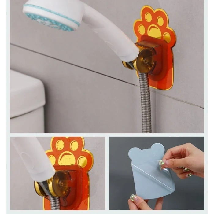 USLUCAN ALIŞVERİŞ Yapışkanlı Hayvan Figürlü Hareketli Duş Başlığı Tutucu