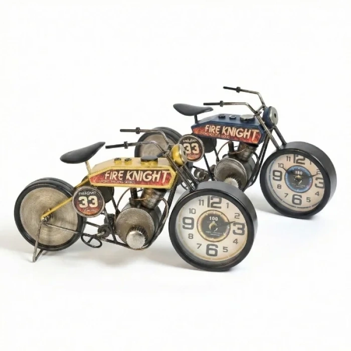 USLUCAN ALIŞVERİŞ Yarış Motoru Tasarımlı Masaüstü Saat