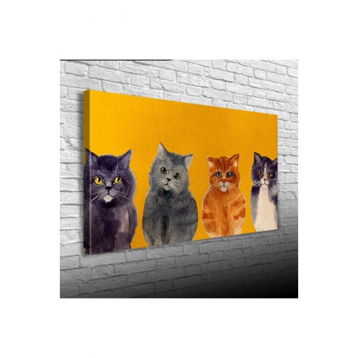 USLUCAN ALIŞVERİŞ Yavru Kediler Canvas Tablo (60x120)