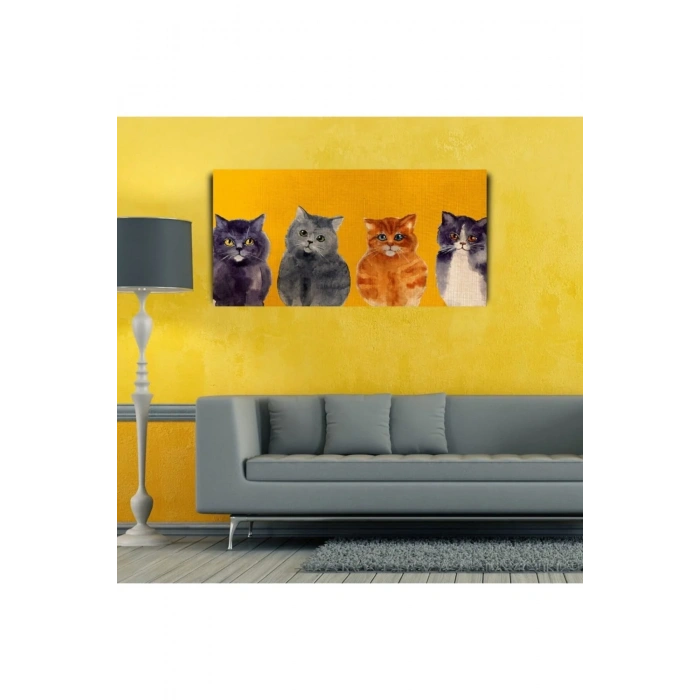 USLUCAN ALIŞVERİŞ Yavru Kediler Canvas Tablo (60x120)