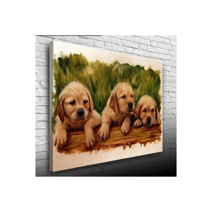 USLUCAN ALIŞVERİŞ Yavru Köpekler Canvas Tablo (50x70)