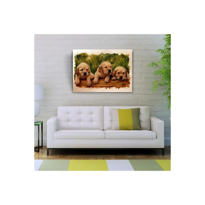USLUCAN ALIŞVERİŞ Yavru Köpekler Canvas Tablo (50x70)