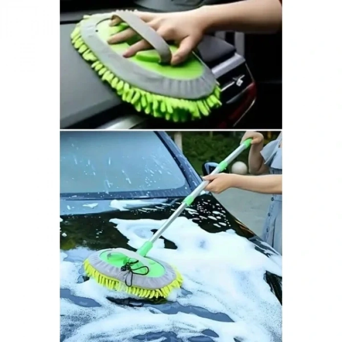 USLUCAN ALIŞVERİŞ Yedek Bezli Mikrofiber Araba Yıkama Fırçası