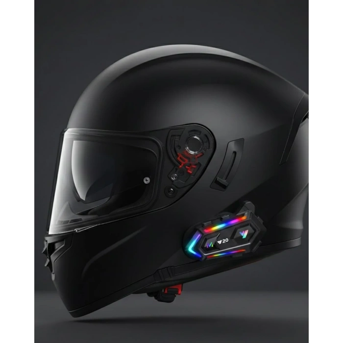 USLUCAN ALIŞVERİŞ Yeni Nesil Bluetooth 5.3 Motosiklet Intercom RGB Işıklı 1000m Mesafeli