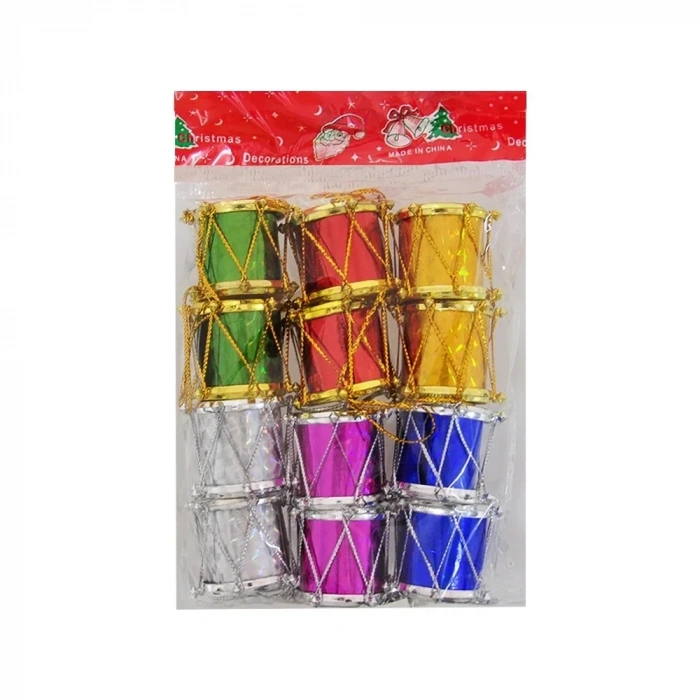 USLUCAN ALIŞVERİŞ Yılbaşı Ağaç Süsü Davullar 12li