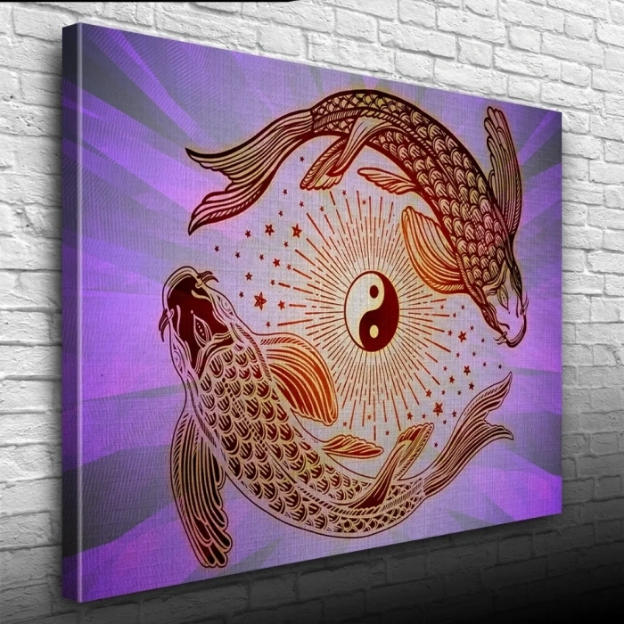 USLUCAN ALIŞVERİŞ Yin Yang Fish Poster Kanvas Tablo 50 x 70