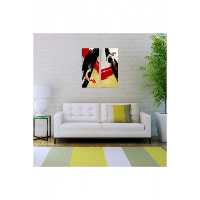USLUCAN ALIŞVERİŞ Ying Yang Iki Parça Canvas Tablo (30x70)