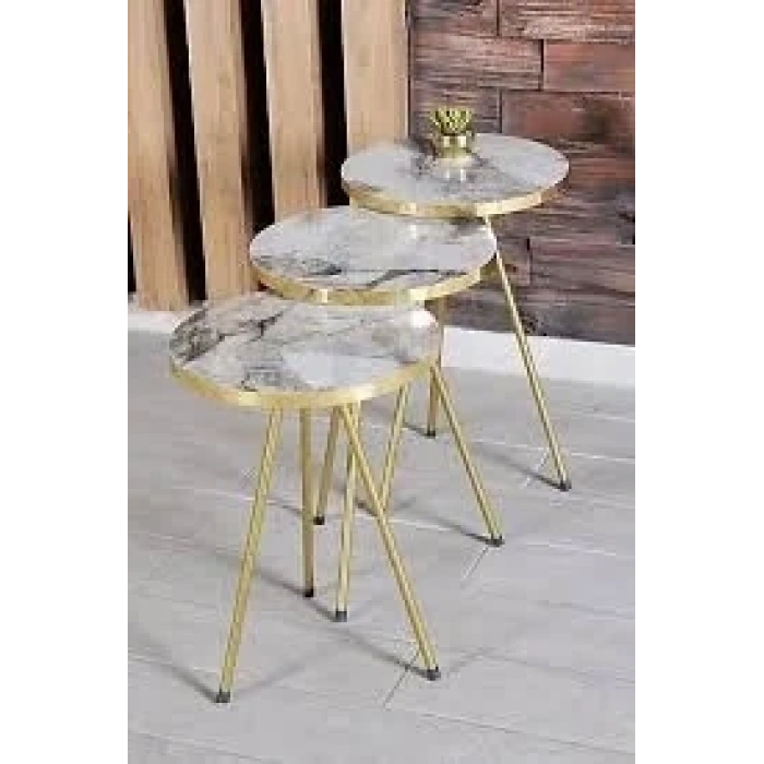 USLUCAN ALIŞVERİŞ Zigon Sehpa 3 Lü Metal Ayak