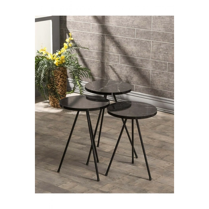 USLUCAN ALIŞVERİŞ Zigon Sehpa 3 Lü Metal Ayak