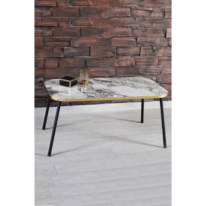 USLUCAN ALIŞVERİŞ Zigon Sehpa 3lü Torna Ahşap Ayak Altın Efes