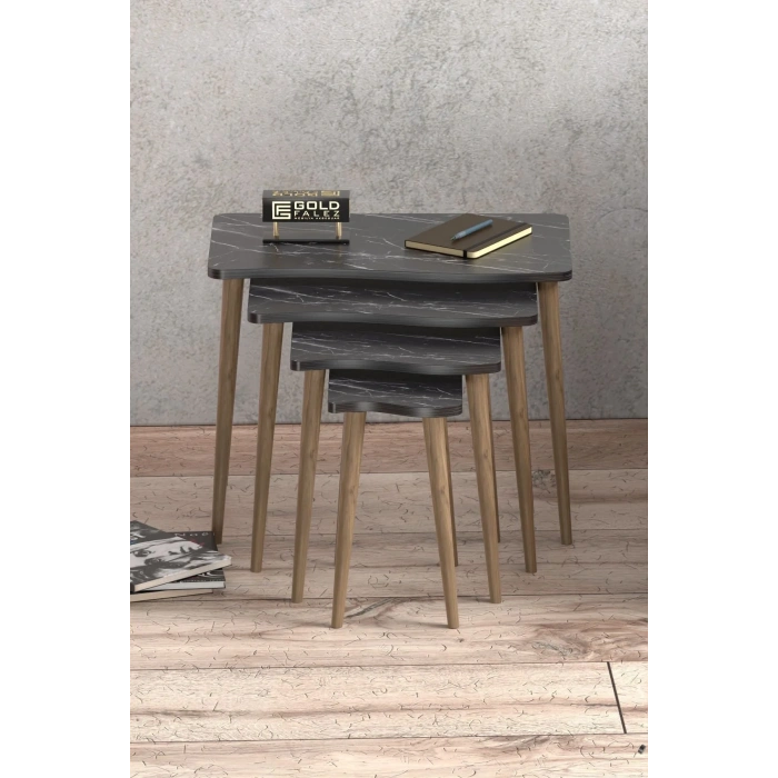 USLUCAN ALIŞVERİŞ Zigon Sehpa Ahşap 4lü Bendir KR