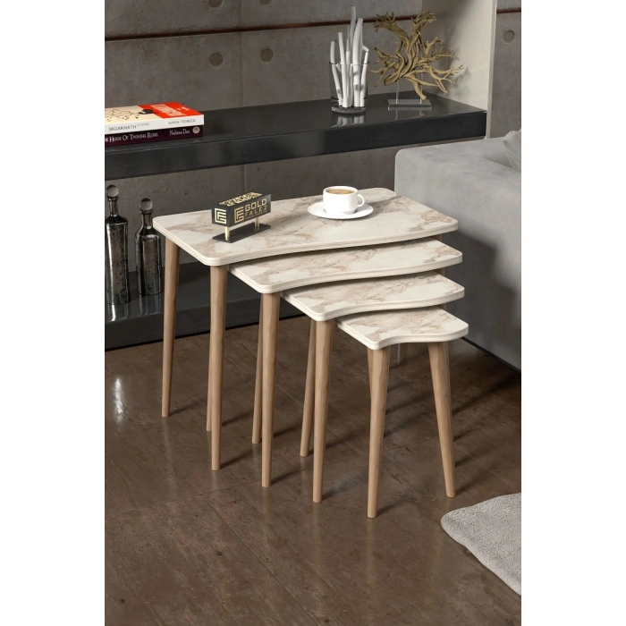 USLUCAN ALIŞVERİŞ Zigon Sehpa Ahşap 4lü Efes KR