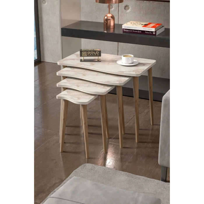 USLUCAN ALIŞVERİŞ Zigon Sehpa Ahşap 4lü Efes KR