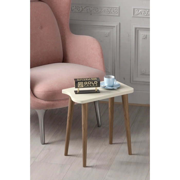 USLUCAN ALIŞVERİŞ Zigon Sehpa Ahşap 4lü Krem KR