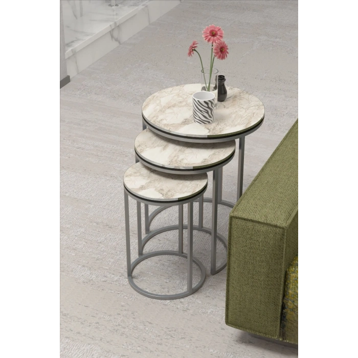 USLUCAN ALIŞVERİŞ ZİGON SEHPA C LÜX ÇİFT GÜMÜŞ EFES