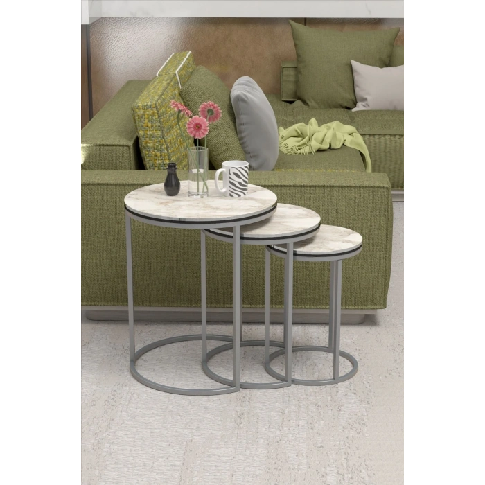 USLUCAN ALIŞVERİŞ ZİGON SEHPA C LÜX ÇİFT GÜMÜŞ EFES