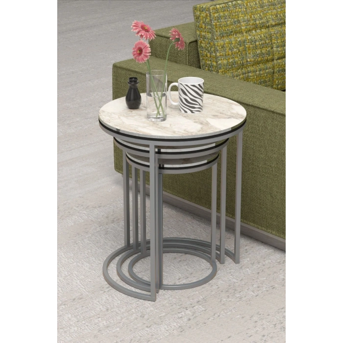 USLUCAN ALIŞVERİŞ ZİGON SEHPA C LÜX ÇİFT GÜMÜŞ EFES