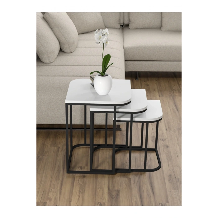 USLUCAN ALIŞVERİŞ Zigon Sehpa Damla Beyaz