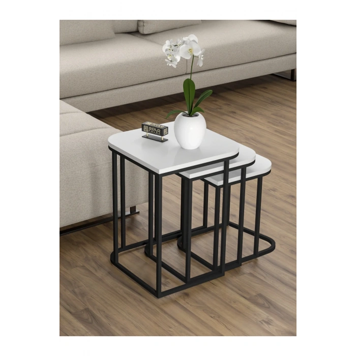 USLUCAN ALIŞVERİŞ Zigon Sehpa Damla Beyaz