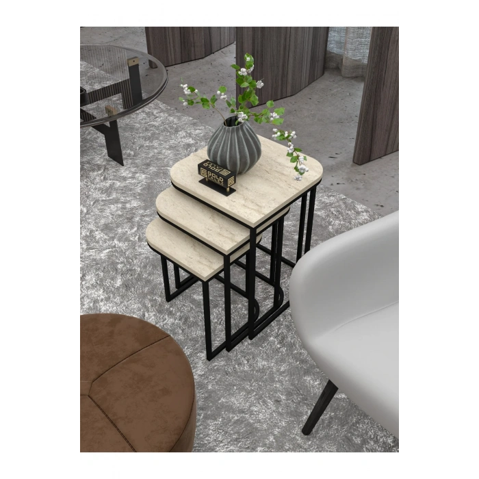 USLUCAN ALIŞVERİŞ Zigon Sehpa Damla Traverten