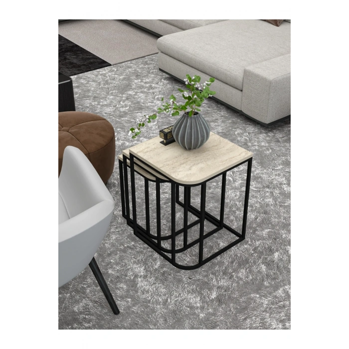 USLUCAN ALIŞVERİŞ Zigon Sehpa Damla Traverten