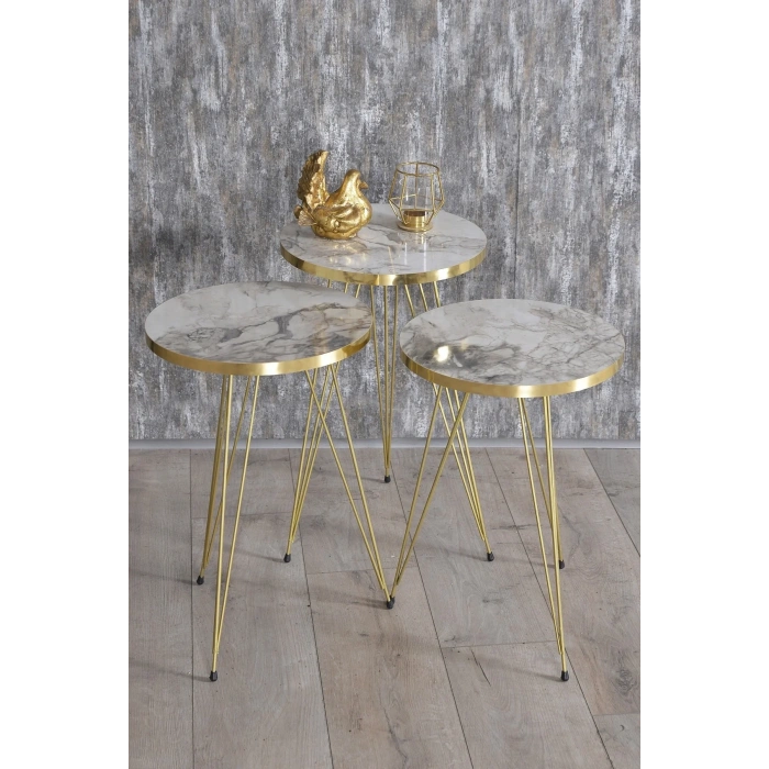 USLUCAN ALIŞVERİŞ Zigon Sehpa Gold Efes Tel 1043