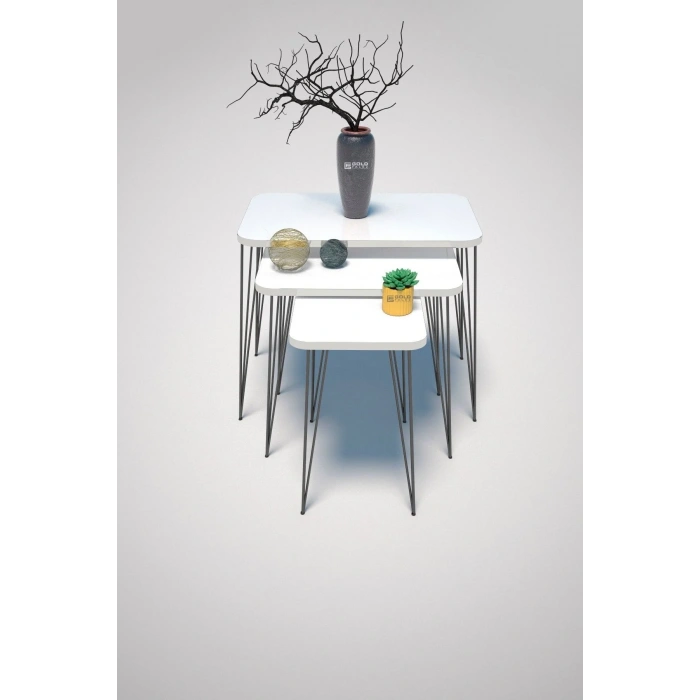 USLUCAN ALIŞVERİŞ Zigon Sehpa Kr Beyaz Tel