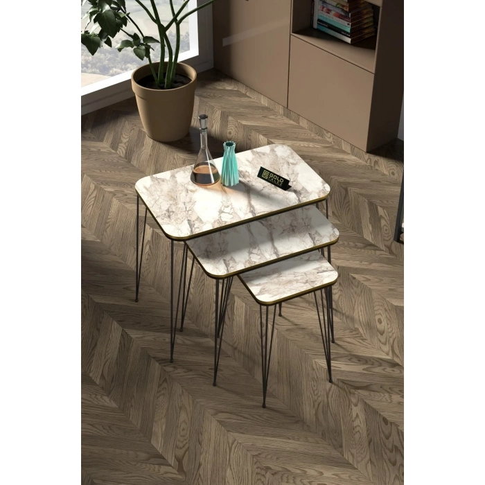 USLUCAN ALIŞVERİŞ Zigon Sehpa Kr Çift Efes Tel Siyah Ayak