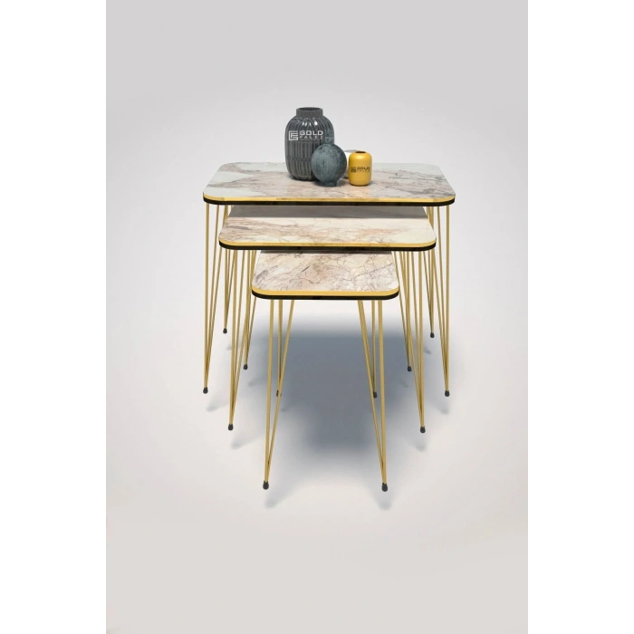 USLUCAN ALIŞVERİŞ Zigon Sehpa Kr Çift Gold Efes Tel