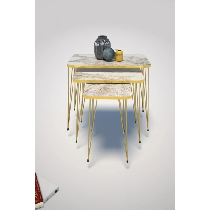 USLUCAN ALIŞVERİŞ Zigon Sehpa Kr Gold Efes Tel