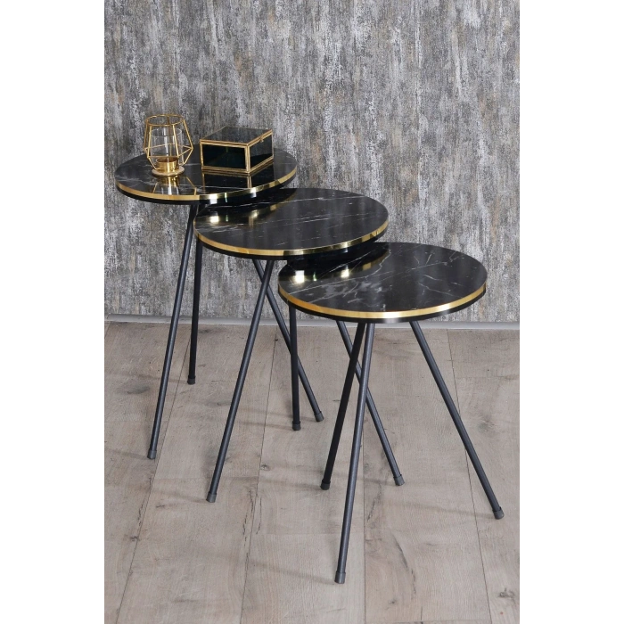 USLUCAN ALIŞVERİŞ Zigon Sehpa Kr Gümüş Beyaz Tel