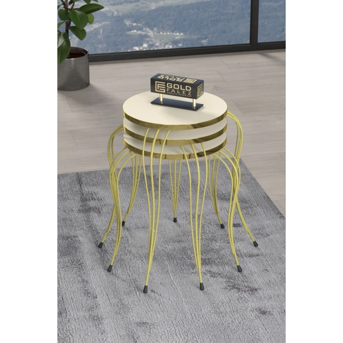 USLUCAN ALIŞVERİŞ ZİGON SEHPA LÜKENS GOLD KREM