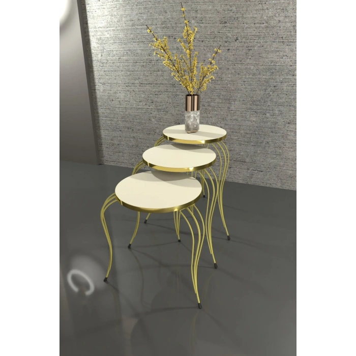 USLUCAN ALIŞVERİŞ ZİGON SEHPA LÜKENS GOLD KREM