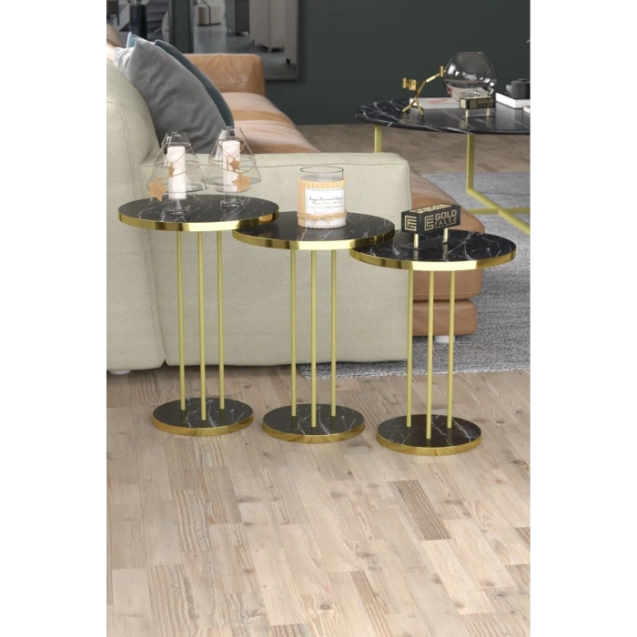 USLUCAN ALIŞVERİŞ Zigon Sehpa Terra Bendir Gold