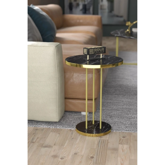 USLUCAN ALIŞVERİŞ Zigon Sehpa Terra Bendir Gold