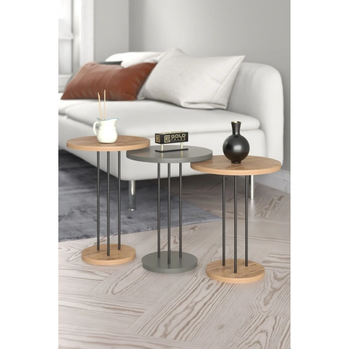 USLUCAN ALIŞVERİŞ Zigon Sehpa Terra Ceviz Antrasit