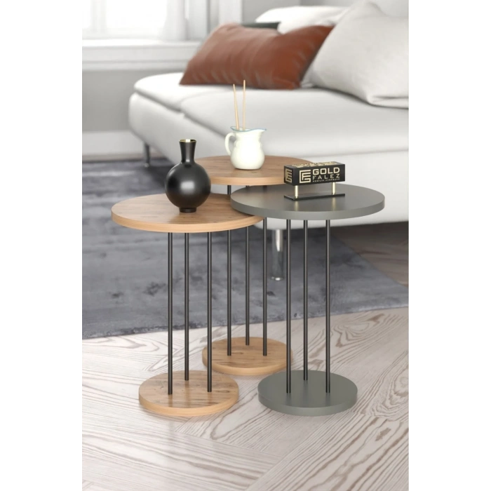 USLUCAN ALIŞVERİŞ Zigon Sehpa Terra Ceviz Antrasit