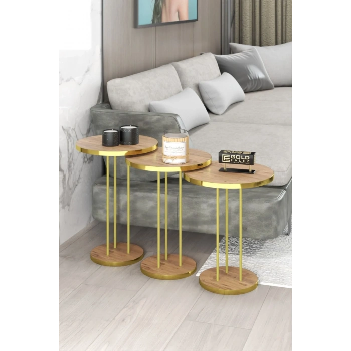 USLUCAN ALIŞVERİŞ Zigon Sehpa Terra Gold Ceviz