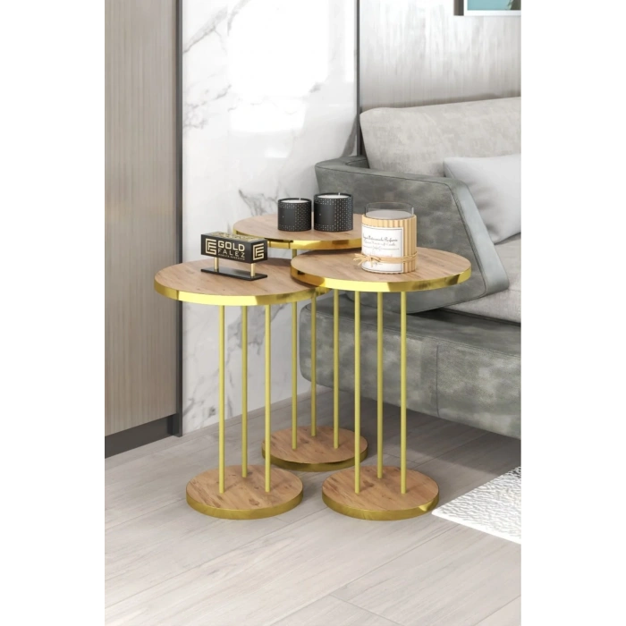 USLUCAN ALIŞVERİŞ Zigon Sehpa Terra Gold Ceviz