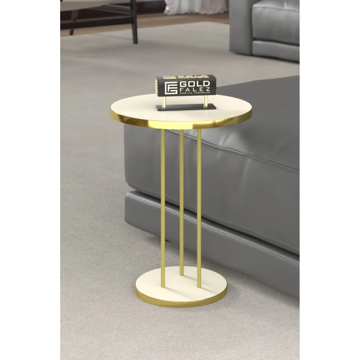 USLUCAN ALIŞVERİŞ Zigon Sehpa Terra Gold Krem