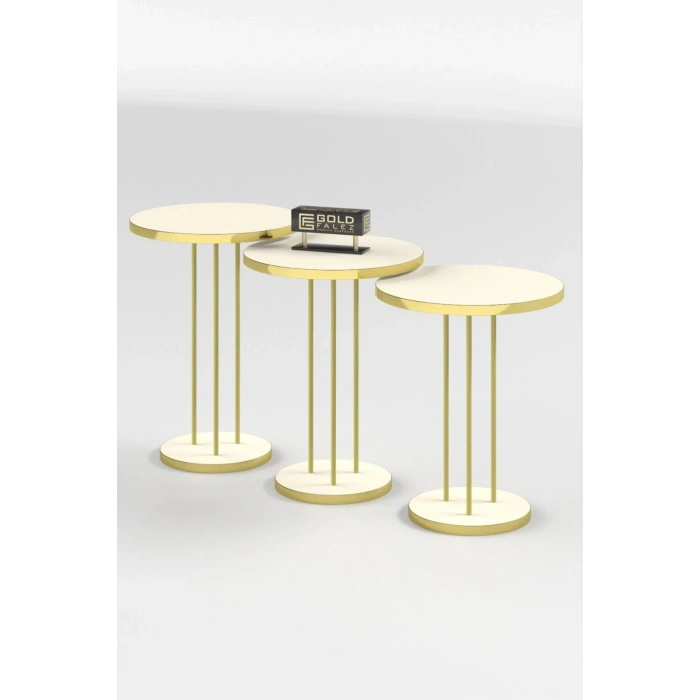 USLUCAN ALIŞVERİŞ Zigon Sehpa Terra Gold Krem