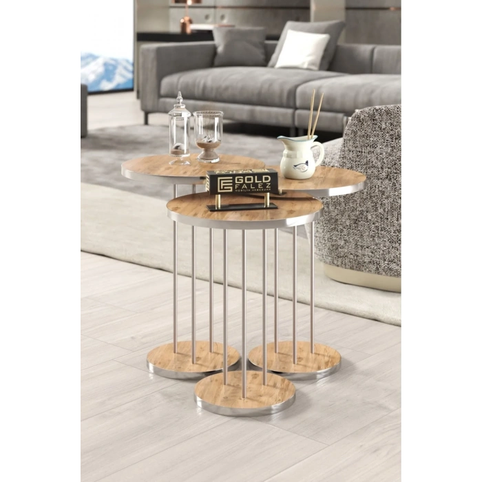 USLUCAN ALIŞVERİŞ Zigon Sehpa Terra Gümüş Ceviz